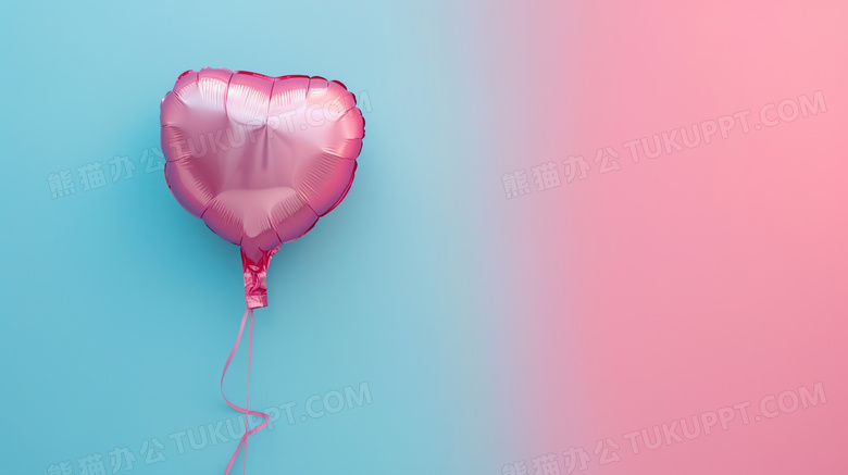 粉蓝粉红色墙壁上的心形气球图片