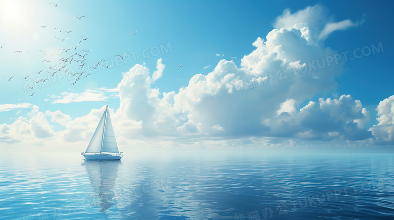 海洋上行驶的帆船图片