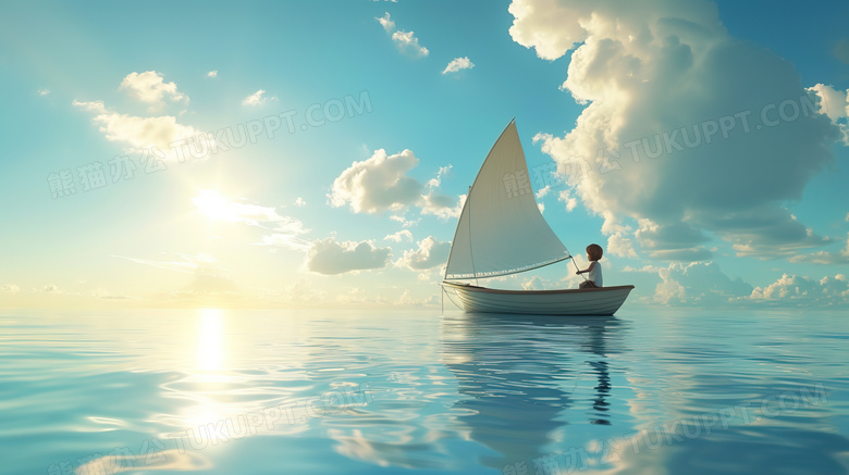 海洋上行驶的帆船图片
