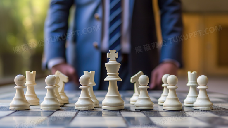 商务职场上的国际象棋棋局图片