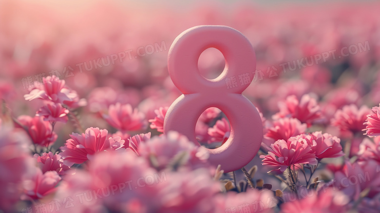 粉色8字妇女节概念图片