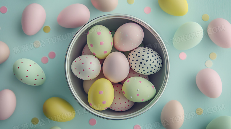彩色复活节彩蛋兔子图片