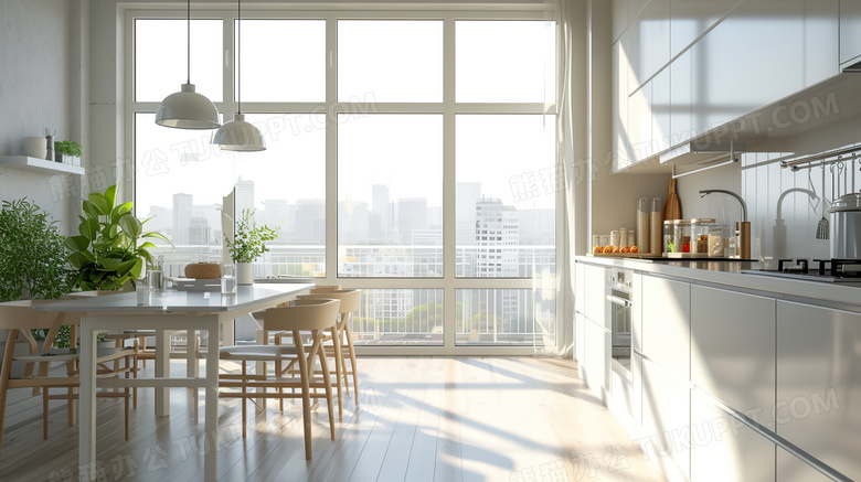 现代化公寓的厨房图片