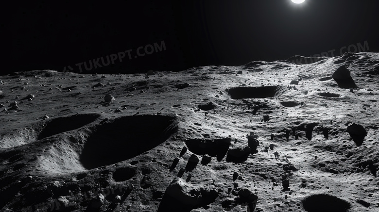 黑白月球表面图片
