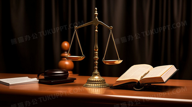 法律日公平正义天秤天平法槌图片