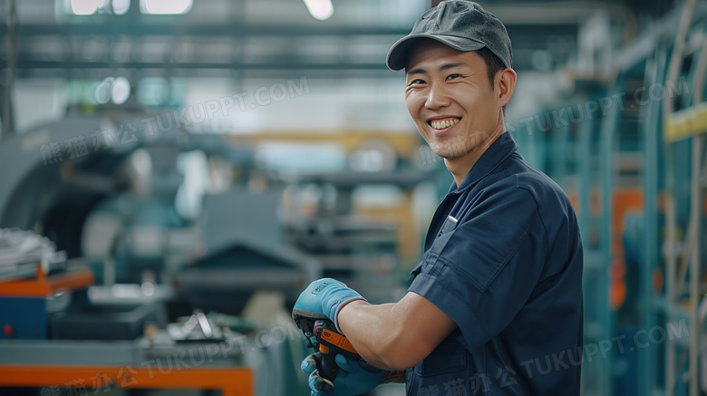 车间劳动的男性操作工人图片