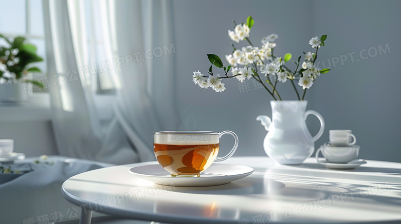 桌上清香的春茶图片
