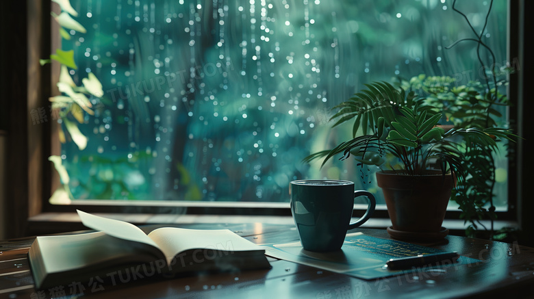 谷雨室内读书窗户图片