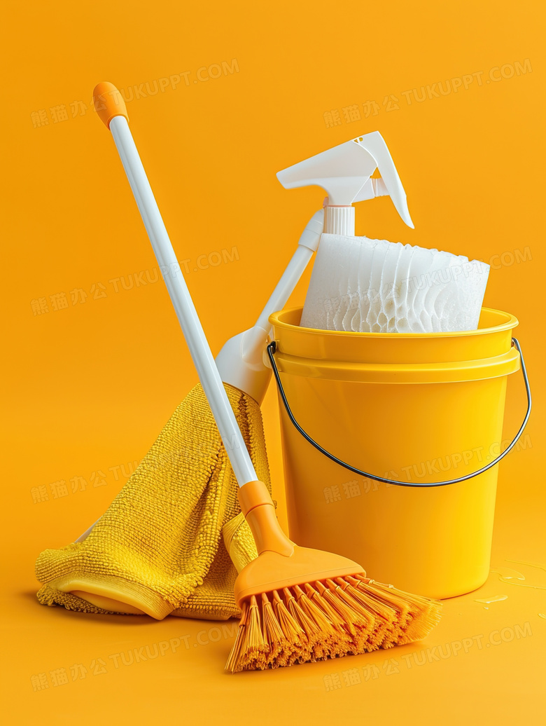 清洁房屋的海绵水桶刷子清洁工具图片