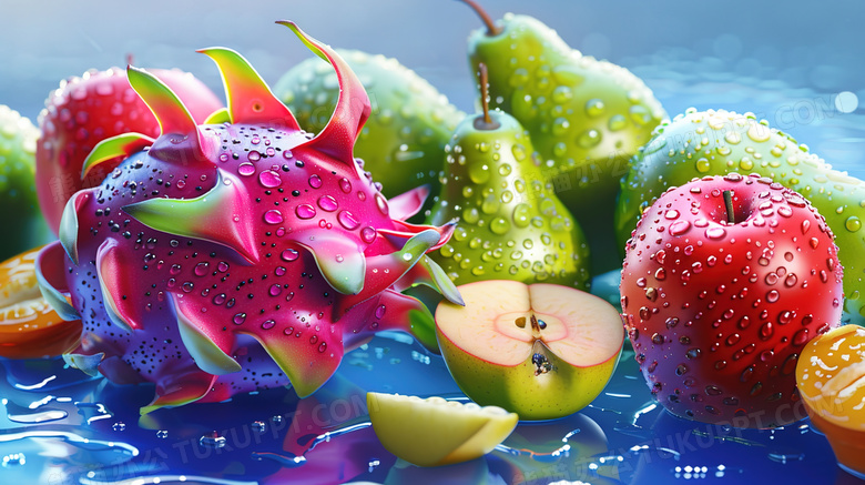 夏季新鲜水果组合图片