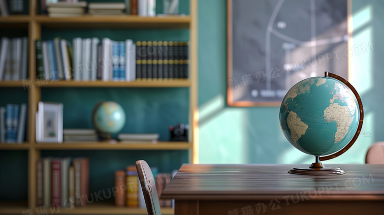 教室桌上的地球仪图片