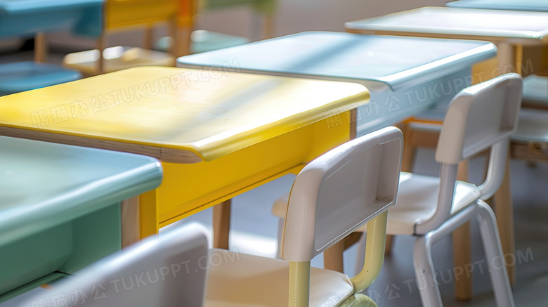 阳光照射教室桌椅图片