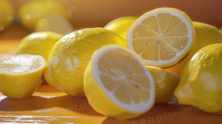 黄色夏季水果柠檬图片