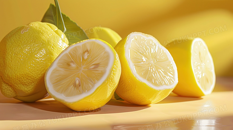 黄色夏季水果柠檬图片