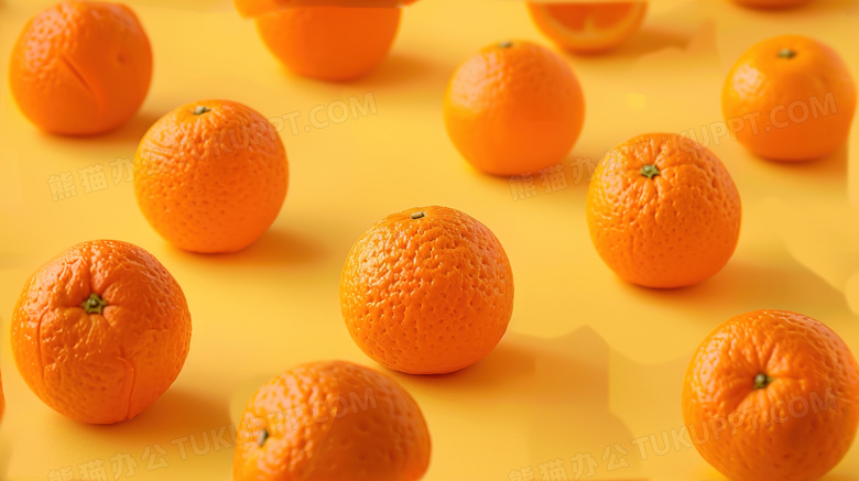 桌面上的夏季水果橙子图片