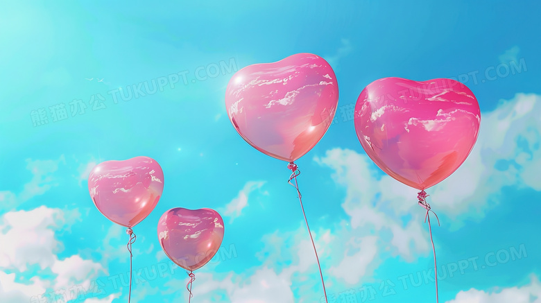 粉色气球装饰图片
