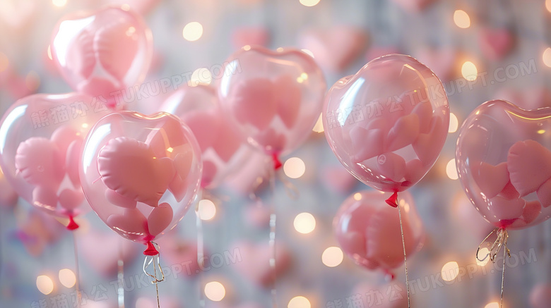 粉色气球装饰图片