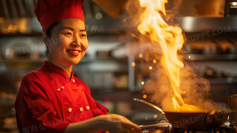 美食餐馆的女厨师图片