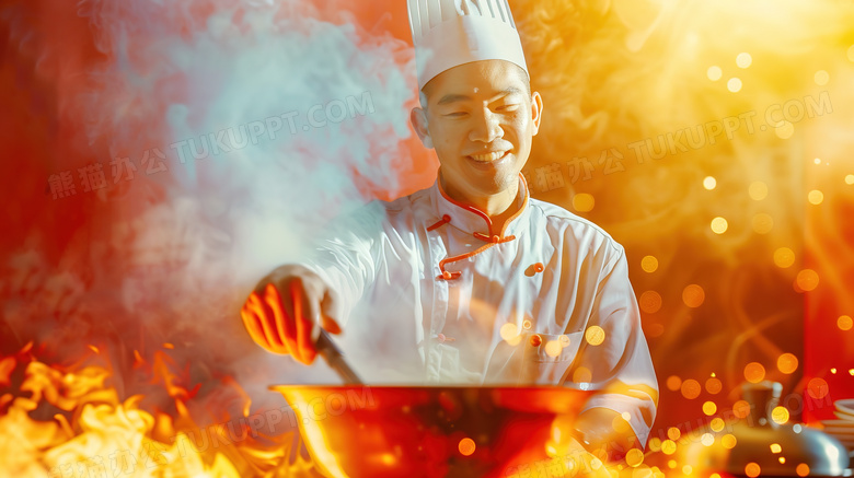 美食餐馆的男厨师图片
