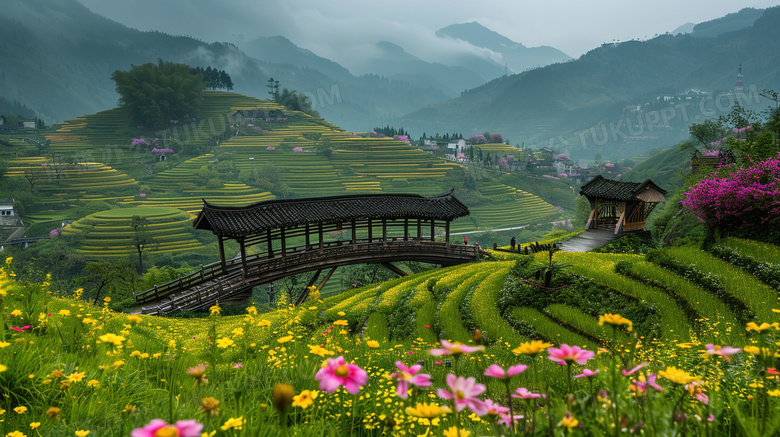 乡村田野风景图片