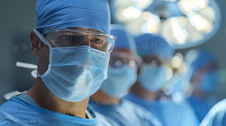 手术室里工作的男性医护人员图片