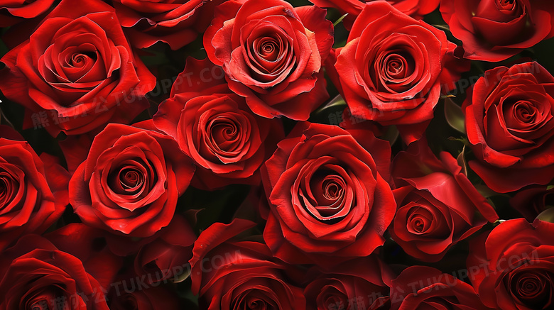 唯美浪漫的红色玫瑰花图片