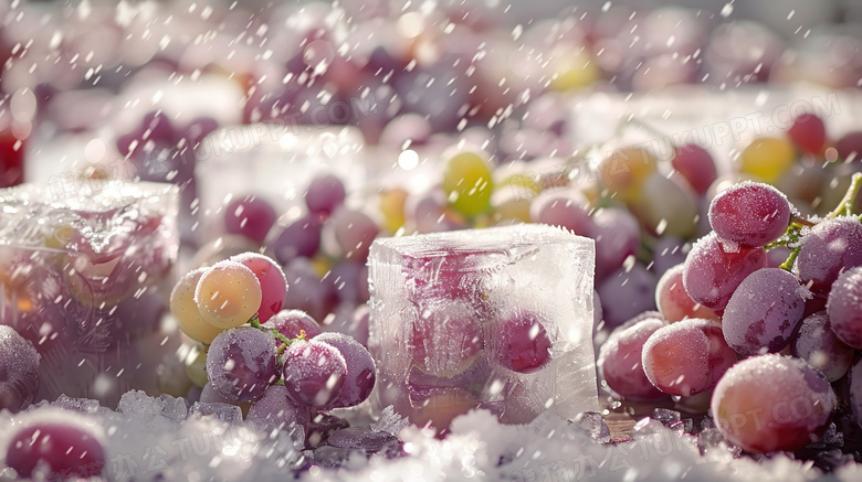 冰冻的水果葡萄图片