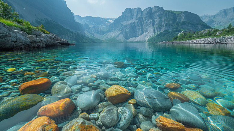 水下清澈河水图片