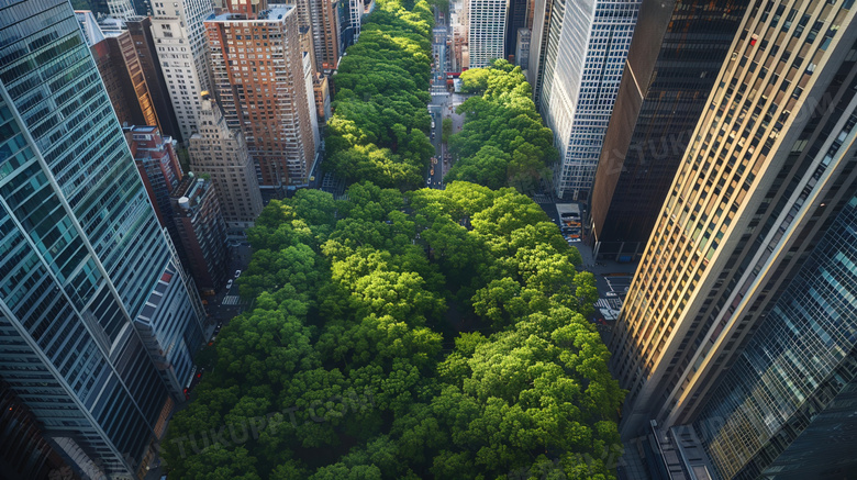 城市中央公园建筑绿化图片