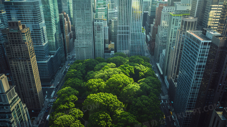 城市中央公园建筑绿化图片