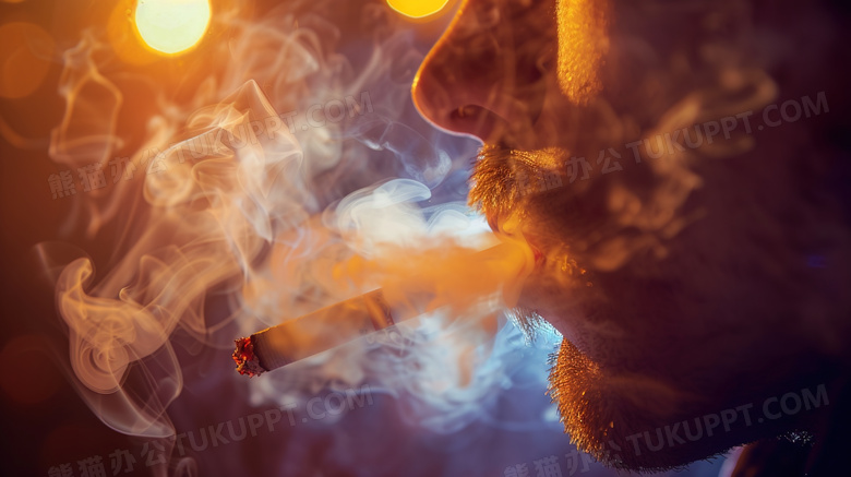 男性吸烟烟雾图片