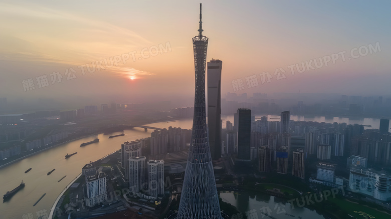 中国广东广州塔景色概念图片
