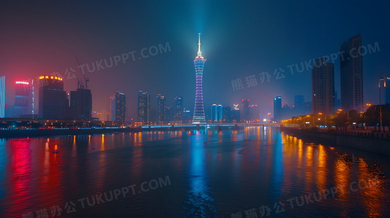 中国广东广州塔景色概念图片