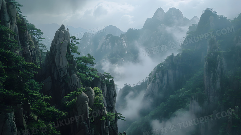 中国安徽黄山风景高清概念图片