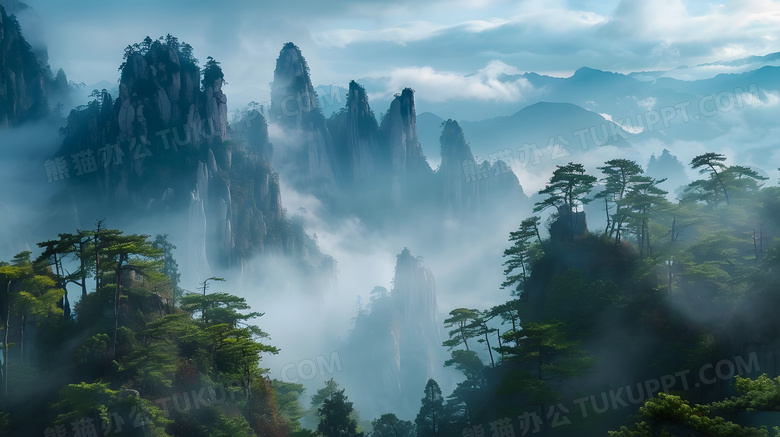 中国安徽黄山风景高清概念图片