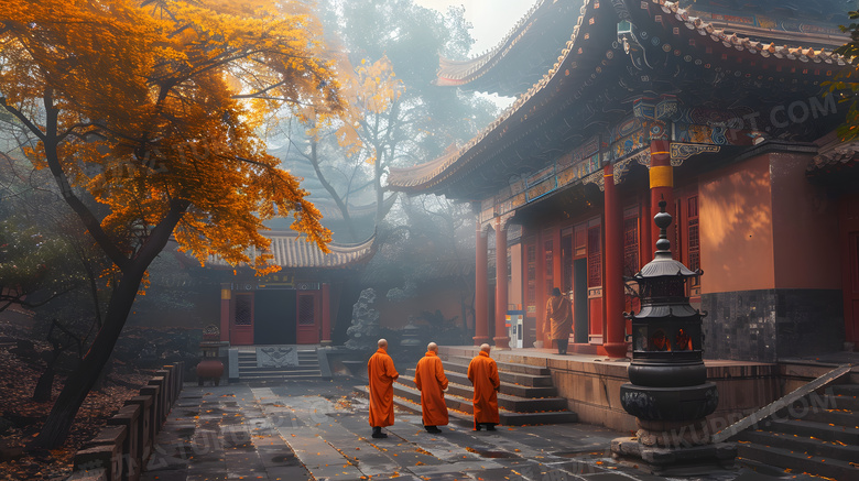 中国河南嵩山少林寺风景高清概念图片