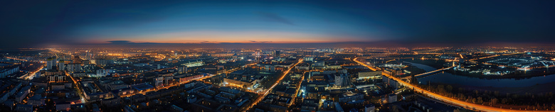 天空下的城市夜景建筑摄影图片