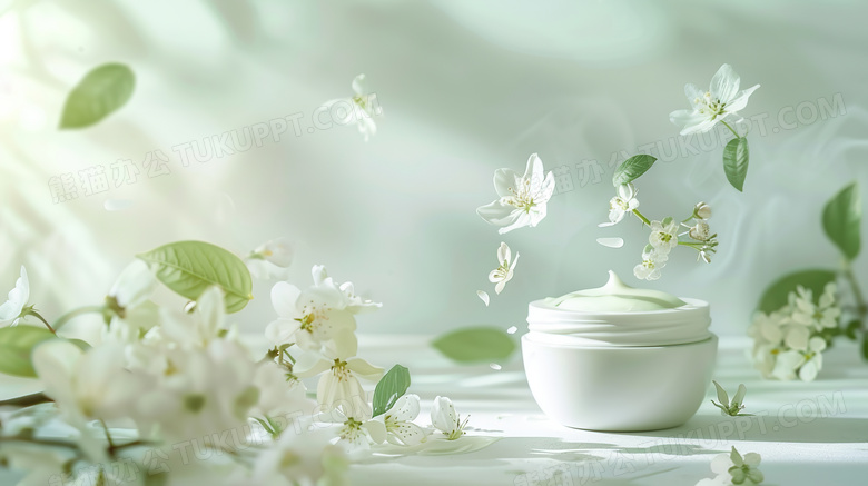 清新自然桌面植物花卉护肤品图片