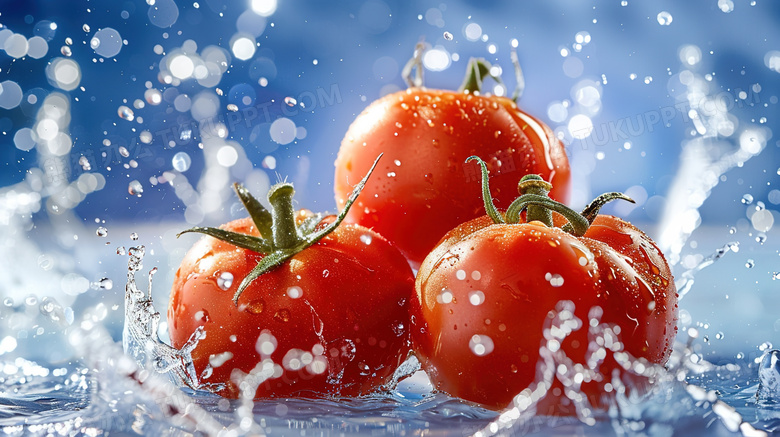 水里的果蔬西红柿图片