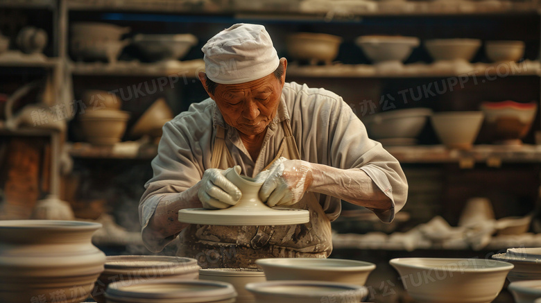 中国陶瓷工人做陶瓷制品图片