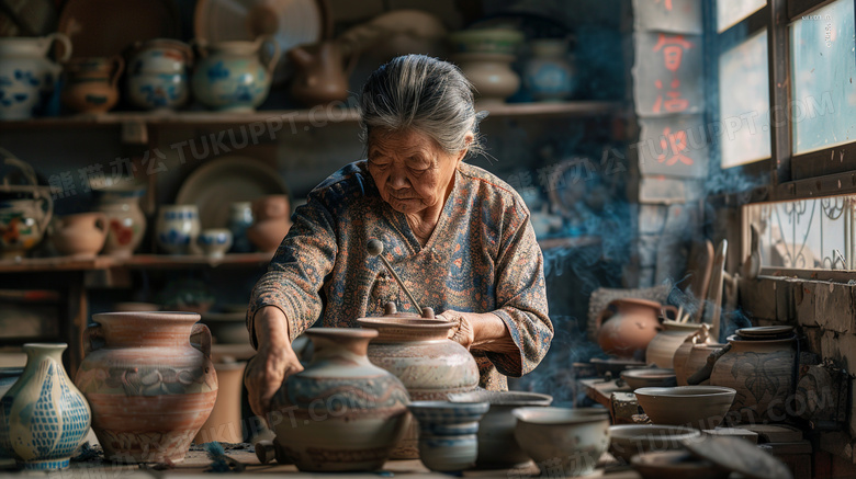 中国陶瓷工人做陶瓷制品图片