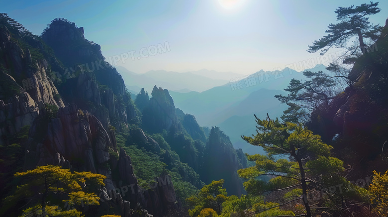 黄山奇松怪石自然风景图片