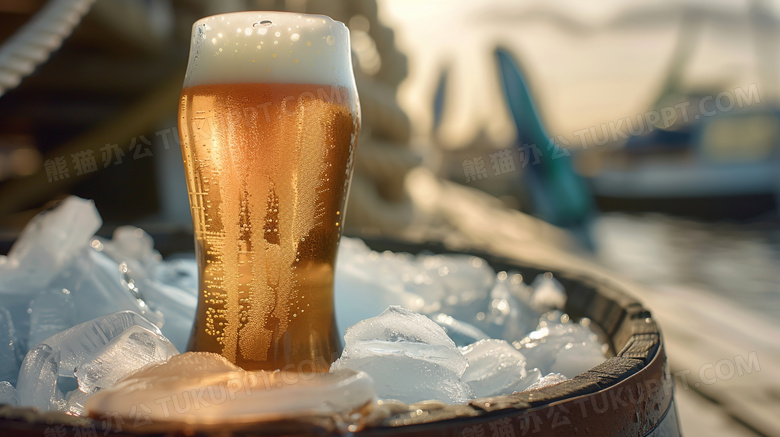 夏季美食冰镇啤酒图片