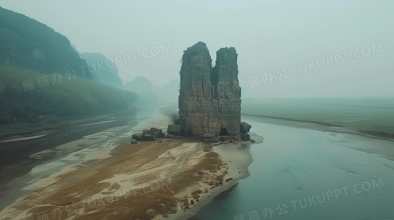 广西喀斯特地貌自然岩石山风景图片