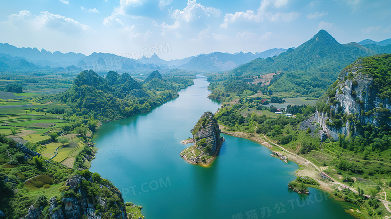 广西喀斯特地貌自然山水风景图片