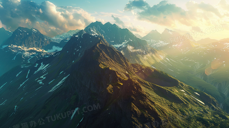 北欧山区自然风景概念图片