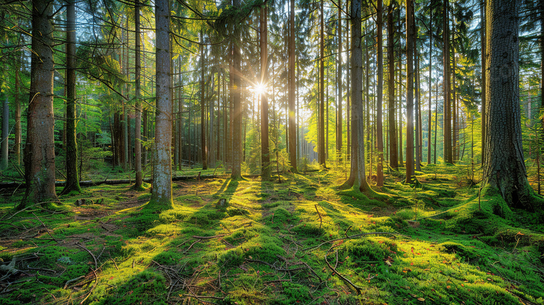 北欧地区树林风景概念图片