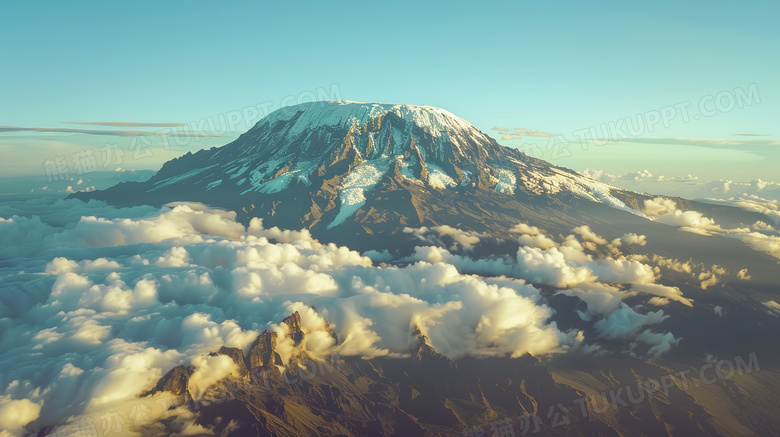 非洲火山口航拍风景概念图片