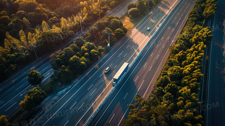 高速公路行驶的汽车图片