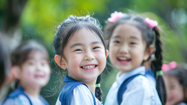 学校春游活动开心玩耍的小朋友图片